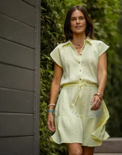 Carve Designs Dresses | Dresses^Alex Gauze Dress: Light Limeade