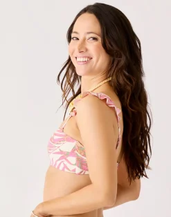 Carve Designs Bikini Tops^Bev Ruffle Top: Pink Oasis