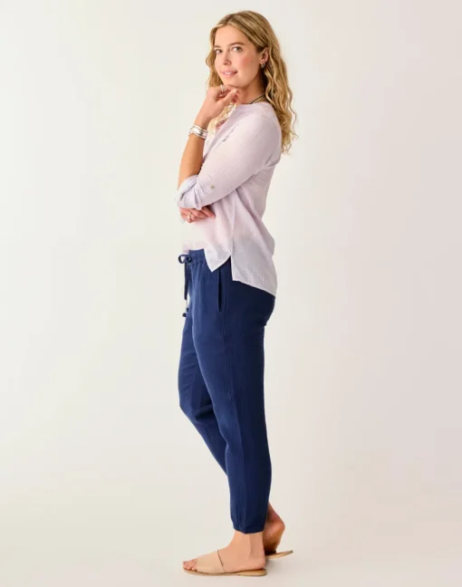 Carve Designs Pants^Calista Gauze Pant: Navy