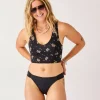 Carve Designs Swim Bottoms^Cardiff Reversible Bottom: Black Floret/Black