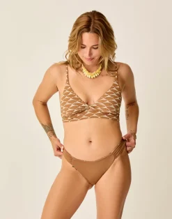 Carve Designs Swim Bottoms^Cardiff Reversible Bottom: Dune/Rum