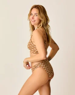 Carve Designs Swim Bottoms^Cardiff Reversible Bottom: Dune/Rum