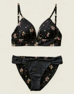 Carve Designs Swim Bottoms^Cardiff Reversible Bottom: Black Floret/Black