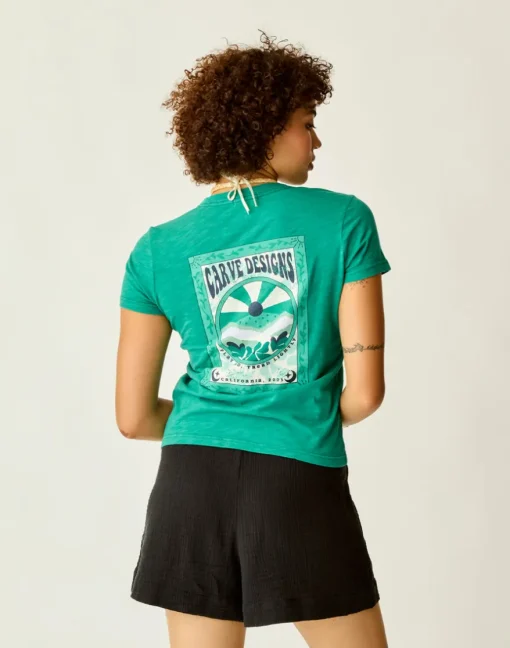 Carve Designs Short Sleeve^Cassidy Graphic Tee: Jade Poster