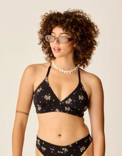 Carve Designs Bikini Tops^Dahlia Top: Black Floret