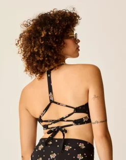 Carve Designs Bikini Tops^Dahlia Top: Black Floret