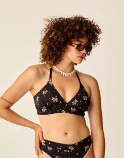 Carve Designs Bikini Tops^Dahlia Top: Black Floret