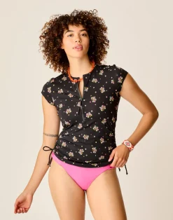 Carve Designs Rashguards & Sun Protection^Dawson Rashguard: Black Floret