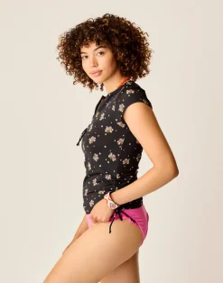Carve Designs Rashguards & Sun Protection^Dawson Rashguard: Black Floret