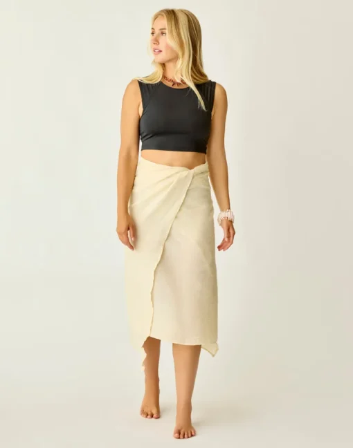 Carve Designs Accessories^Dylan Gauze Sarong: Birch Lurex
