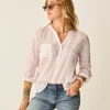 Carve Designs Long Sleeve^Dylan Gauze Shirt: Hot Pink Plaid