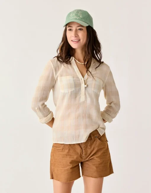 Carve Designs Long Sleeve^Dylan Gauze Shirt: Multiplaid