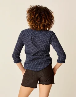 Carve Designs Long Sleeve^Dylan Gauze Tunic: Navy Disco