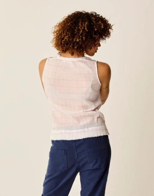 Carve Designs Tanks^Dylan Tank: Hot Pink Plaid