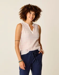 Carve Designs Tanks^Dylan Tank: Hot Pink Plaid