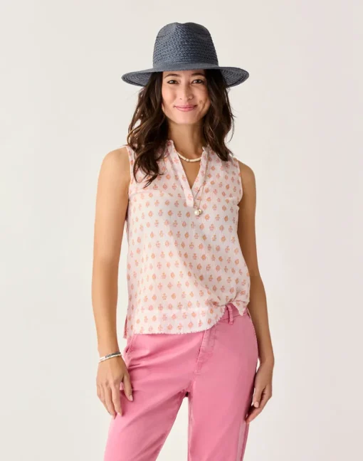 Carve Designs Tanks^Dylan Tank: Pink Batik