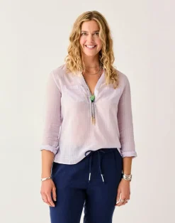 Carve Designs Long Sleeve^Dylan Textured Shirt: Dawn