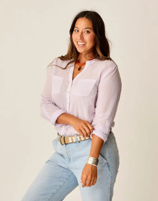Carve Designs Long Sleeve^Dylan Textured Tunic: Dawn