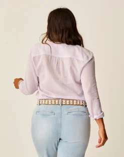 Carve Designs Long Sleeve^Dylan Textured Tunic: Dawn