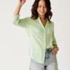 Carve Designs Long Sleeve^Dylan Textured Tunic: Lime