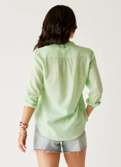Carve Designs Long Sleeve^Dylan Textured Tunic: Lime