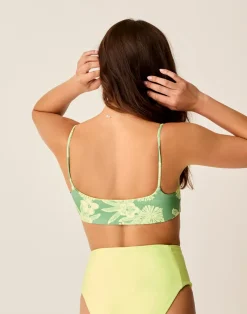 Carve Designs Bikini Tops^Escondido Compression Reversible Top: Tide/Limeade