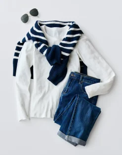 Carve Designs Long Sleeve^Ever Top: Cloud