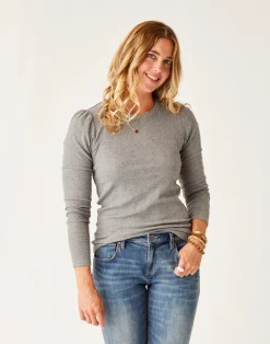 Carve Designs Long Sleeve^Ever Top: Pewter Heather