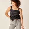 Carve Designs Tanks^Liv Stitched Top: Black Texture