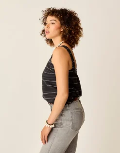 Carve Designs Tanks^Liv Stitched Top: Black Texture