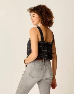 Carve Designs Tanks^Liv Stitched Top: Black Texture