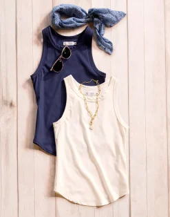 Carve Designs Tanks^Lyra Rib Tank: Cloud