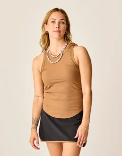 Carve Designs Tanks^Lyra Rib Tank: Rum