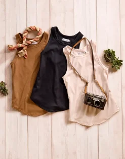 Carve Designs Tanks^Lyra Rib Tank: Rum