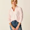 Carve Designs Long Sleeve^Mara Slub Polo: Pastel