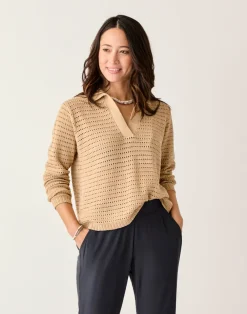 Carve Designs Sweaters & Jackets^Morgan Polo Sweater: Biscuit