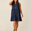 Carve Designs Dresses | Dresses^Nellie Linen Dress: Navy Disco