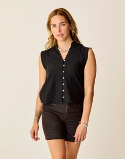Carve Designs Short Sleeve^Reagan Top: Black Texture