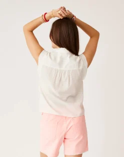 Carve Designs Short Sleeve^Reagan Top: Cloud