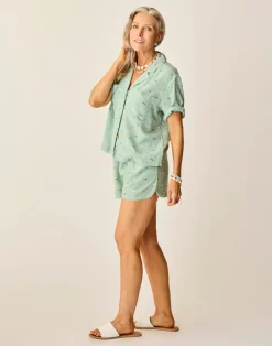 Carve Designs Shorts^Rhett Linen Short: Haze Ikat