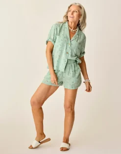 Carve Designs Shorts^Rhett Linen Short: Haze Ikat