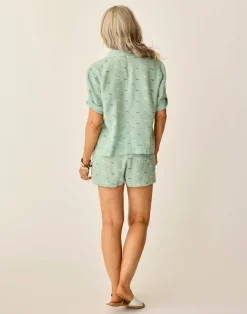 Carve Designs Shorts^Rhett Linen Short: Haze Ikat