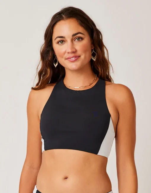 Carve Designs Bikini Tops^Sanitas Colorblock Top: Black/White