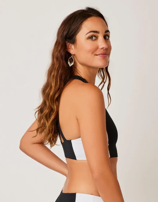 Carve Designs Bikini Tops^Sanitas Colorblock Top: Black/White