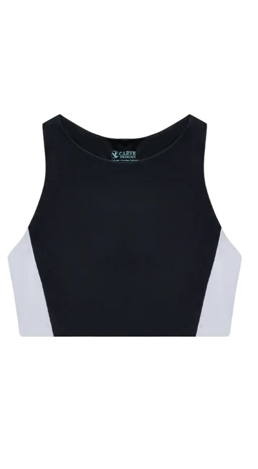 Carve Designs Bikini Tops^Sanitas Colorblock Top: Black/White