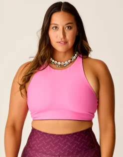 Carve Designs Bikini Tops^Sanitas Compression Reversible Top: Disco/Hot Pink