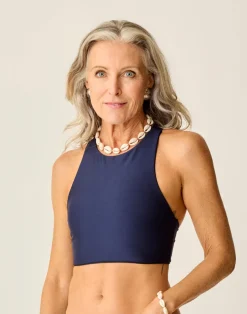 Carve Designs Bikini Tops^Sanitas Compression Reversible Top: Black/Navy