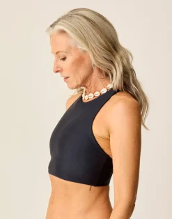 Carve Designs Bikini Tops^Sanitas Compression Reversible Top: Black/Navy