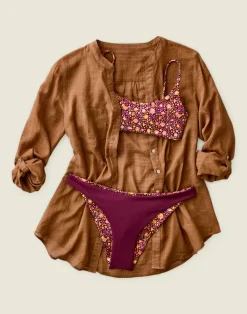 Carve Designs Swim Bottoms^Sanitas Skimpy Reversible Bottom: Garden/Nirvana