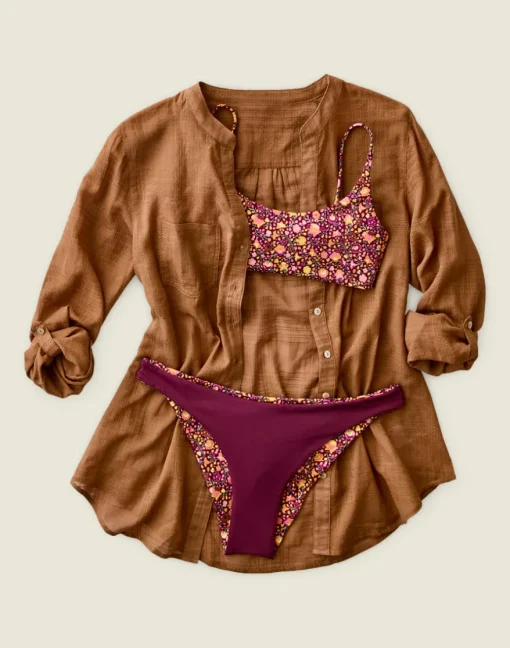 Carve Designs Swim Bottoms^Sanitas Skimpy Reversible Bottom: Garden/Nirvana